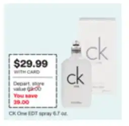 CVS CK One EDT spray 6.7 oz offer