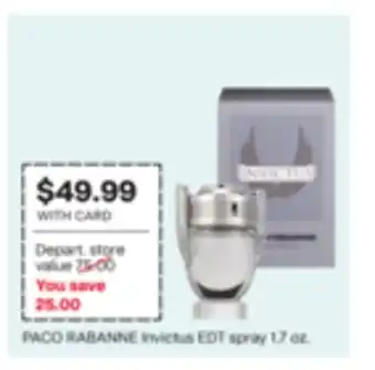 CVS PACO RABANNE Invictus EDT spray offer
