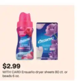 CVS Ensueño dryer sheets 80 ct. or beads 6 oz offer