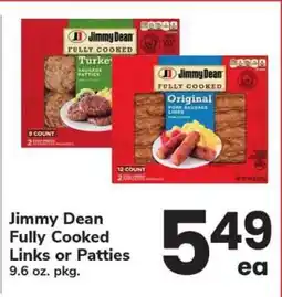 Safeway Jimmy Dean Fully Cooked Links or Patties offer
