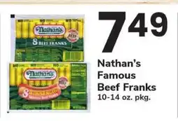 Safeway Nathan's Famous Beef Franks offer