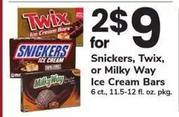 Safeway Snickers, Twix or Milky Way Ice Cream Bars offer