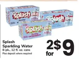 Safeway Splash Sparkling Water offer