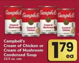 Safeway Campbell’s Cream of Chicken or Cream of Mushroom Condensed Soup offer