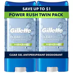 Walgreens Clear Gel Antiperspirant and Deodorant for Men Powder Rush, Twin Pack offer