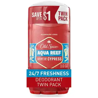 Walgreens Aluminum Free Deodorant for Men, 24/7 Odor Protection Aqua Reef with Cypress offer