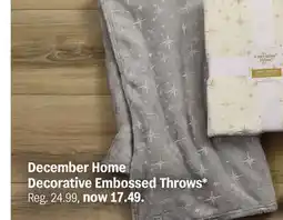 Meijer December Home Decorative Embossed Throws offer