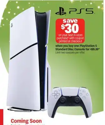 Meijer PlayStation 5 Standard Disc Console offer