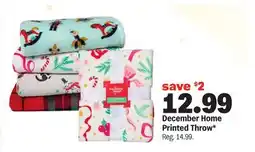 Meijer December Home Printed Throw offer