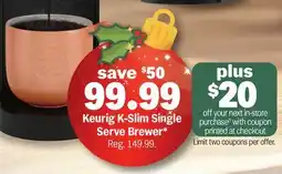 Meijer Keurig K-Slim Single Serve Brewer offer