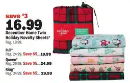 Meijer December Home Twin Holiday Novelty Sheets offer