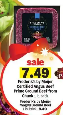 Meijer Frederik's by Meijer Certified Angus Beef Prime Ground Beef from Chuck offer