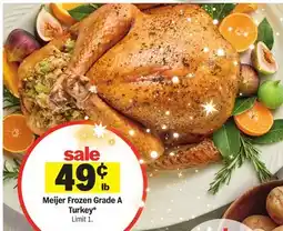 Meijer Meijer Frozen Grade A Turkey offer