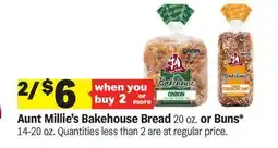 Meijer Aunt Millie's Bakehouse Bread 20 oz. or Buns* 14-20 oz offer