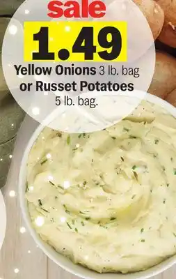 Meijer Yellow Onions 3 lb. bag or Russet Potatoes 5 lb. bag offer