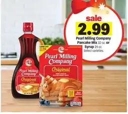 Meijer Pearl Milling Company Pancake Mix 32 oz. or Syrup 24 oz offer