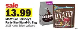 Meijer M & M' S or Hershey's Party Size Stand-Up Bag offer