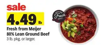 Meijer Fresh from Meijer 80% Lean Ground Beef offer