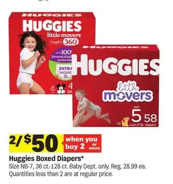 Meijer Huggies Boxed Diapers offer