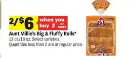 Meijer Aunt Millie's Big & Fluffy Rolls offer