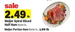 Meijer Meijer Spiral Sliced Half Ham offer