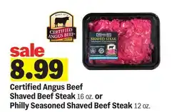 Meijer Certified Angus Beef Shaved Beef Steak 16 oz. or Philly Seasoned Shaved Beef Steak 12 oz offer