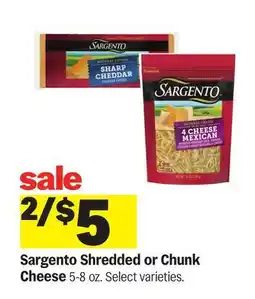Meijer Sargento Shredded or Chunk Cheese offer