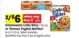 Meijer Entenmann's Little Bites 7-9.5 oz. or Thomas' English Muffins 6 ct./7-13 oz offer