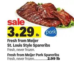 Meijer Fresh from Meijer St. Louis Style Spareribs offer