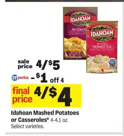 Meijer Idahoan Mashed Potatoes or Casseroles offer