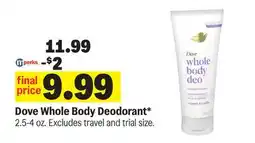 Meijer Dove Whole Body Deodorant offer