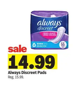 Meijer Always Discreet Pads offer