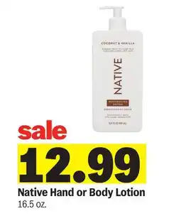 Meijer Native Hand or Body Lotion offer