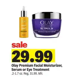 Meijer Olay Premium Facial Moisturizer, Serum or Eye Treatment offer
