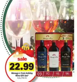 Meijer Ménage à Trois Holiday Wine Gift Set offer