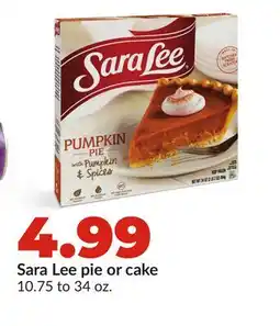 Hy-Vee Sara Lee pie or cake offer