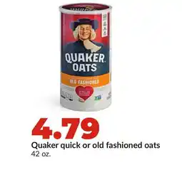 Hy-Vee Quaker quick or old fashioned oats offer