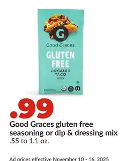 Hy-Vee Good Graces gluten free seasoning or dip & dressing mix offer