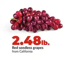 Hy-Vee Red seedless grapes offer