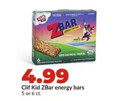 Hy-Vee Clif Kid ZBar energy bars offer
