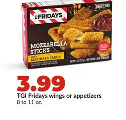 Hy-Vee TGI Fridays wings or appetizers offer