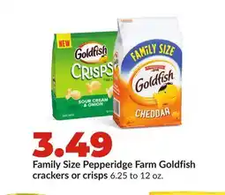 Hy-Vee Family Size Pepperidge Farm Goldfish crackers or crisps offer