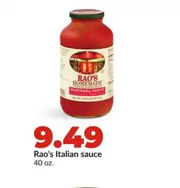 Hy-Vee Rao's Italian sauce offer