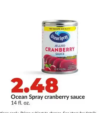 Hy-Vee Ocean Spray cranberry sauce offer