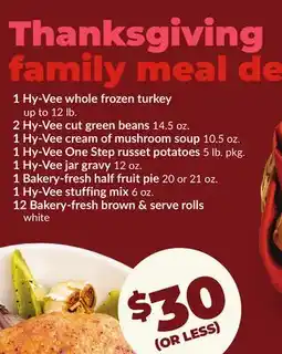 Hy-Vee Thanksgiving family meal deal offer