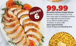 Hy-Vee Boneless turkey breast dinner offer