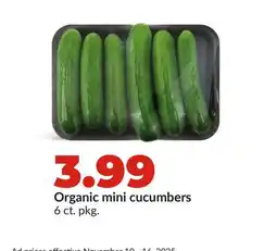 Hy-Vee Organic mini cucumbers offer