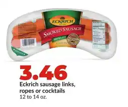 Hy-Vee Eckrich sausage links, ropes or cocktails offer