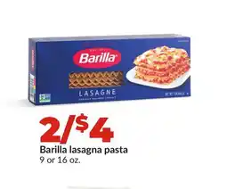 Hy-Vee Barilla lasagna pasta offer