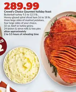 Hy-Vee Crowd's Choice Gourmet Holiday feast offer